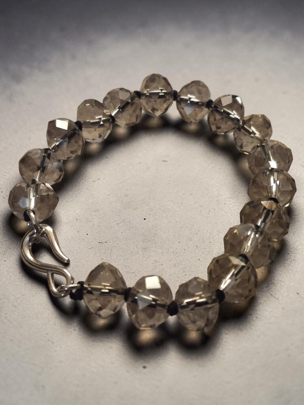 Faceted Clear Glass Crystal Bracelet